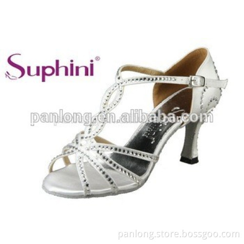 good quality crystal stone T-strap ladies latin salsa dance shoes